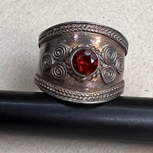 Sterling silver garnet ring size 11.5